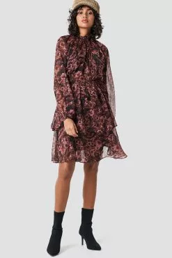 NA-KD Boho High Frill Neck Dress -Party Dresses Sales nakd high frill neck dress 1014 000156 8674 03c