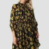 NA-KD Boho High Neck Elastic Waist Puff Dress
