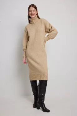 NA-KD High Neck Oversized Knitted Dress
