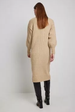 NA-KD High Neck Oversized Knitted Dress -Party Dresses Sales nakd high neck oversized knitted dress 1100 005658 0295 40196