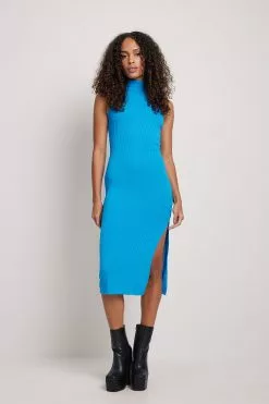 NA-KD Basic High Neck Rib Sleeveless Dress -Party Dresses Sales nakd high neck rib sleeveless dress 1100 004615 0003 01c