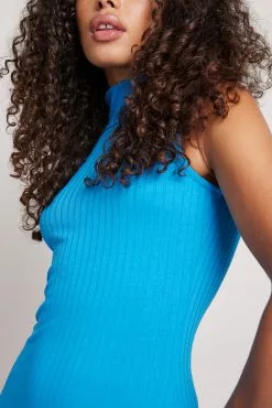 NA-KD Basic High Neck Rib Sleeveless Dress -Party Dresses Sales nakd high neck rib sleeveless dress 1100 004615 0003 13232