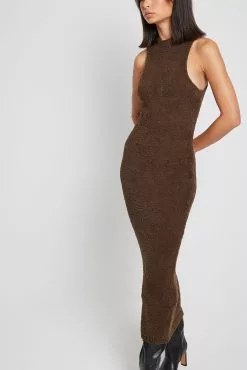NA-KD Trend High Neck Sleeveless Knitted Maxi Dress