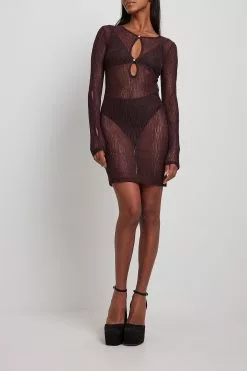 NA-KD Trend Lace Rhinestone Mini Dress