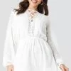 NA-KD Boho Lace Up Lace Dress