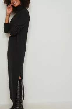 NA-KD Long High Neck Knitted Slit Dress -Party Dresses Sales nakd long high neck knitted slit 1100 005371 0002 04g 1