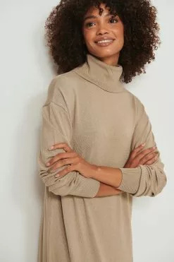 NA-KD Long High Neck Knitted Slit Dress -Party Dresses Sales nakd long high neck knitted slit 1100 005371 0005 03a 1