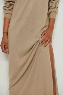 NA-KD Long High Neck Knitted Slit Dress -Party Dresses Sales nakd long high neck knitted slit 1100 005371 0005 04g 1