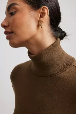 NA-KD Long High Neck Knitted Slit Dress -Party Dresses Sales nakd long high neck knitted sllit dress 1100 005371 0017 0419