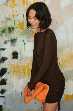 NA-KD Party Long Sleeve Drawstring Mini Dress -Party Dresses Sales nakd long sleeve drawstring mini dress 1017 001430 0017 04j