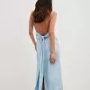 Chloé Schuterman X NA-KD Low Back Satin Maxi Dress