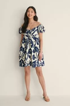NA-KD Trend Off Shoulder Mini Cotton Dress