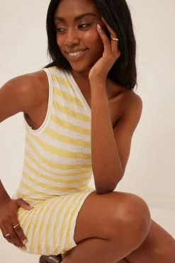 NA-KD One Shoulder Fine Knitted Striped Mini Dress -Party Dresses Sales nakd one shoulder fine knitted striped mini dress 1100 006324 8979 5112