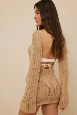 Zoe Pastelle X NA-KD Open Back Knitted Mini Dress -Party Dresses Sales nakd open back knitted mini dress 1763 000000 0005 0320