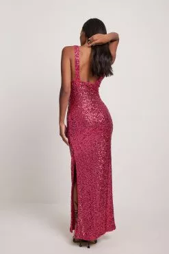 Victoria Waldau X NA-KD Open Back Sequin Dress