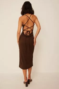 Klara Montes X NA-KD Open Knit Maxi Dress