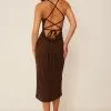 Klara Montes X NA-KD Open Knit Maxi Dress