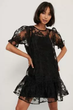 NA-KD Boho Organza Ruffle Hem Dress 6 NA-KD Boho Organza Ruffle Hem Dress -Party Dresses Sales nakd organza ruffle hem dress 11014 001089 0002 03j