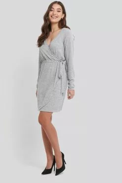 NA-KD Overlap Light Knitted Dress -Party Dresses Sales nakd overlap light knitted dress 1100 002163 0138 03c