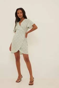 NA-KD Boho Overlap Mini Dress -Party Dresses Sales nakd overlap mini dress 1014 001411 8497 1494