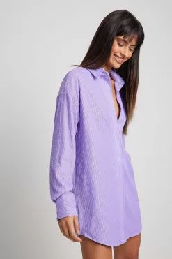 NA-KD Party Oversized Sequin Shirt Dress