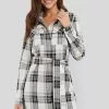 NA-KD Classic Plaid Belted Shirt Dress