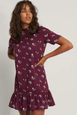 NA-KD Printed Flowy Mini Dress