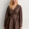 NA-KD PU Belted Mini Dress
