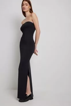 Annijor X NA-KD Pu Detail Maxi Dress