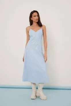 NA-KD Trend Pu V-neck Midi Dress -Party Dresses Sales nakd pu v neck midi dress 1018 008927 0003 01c