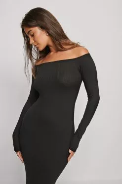 NA-KD Basic Rib Bare Shoulder Midi Dress 19 NA-KD Basic Rib Bare Shoulder Midi Dress -Party Dresses Sales nakd rib bare shoulder midi dress 1044 000220 0002 01a 01 1