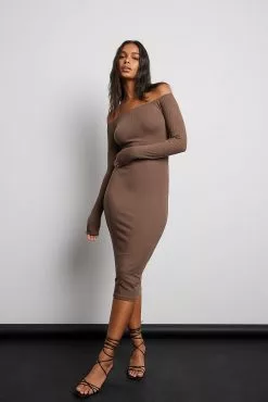 NA-KD Basic Rib Bare Shoulder Midi Dress 21 NA-KD Basic Rib Bare Shoulder Midi Dress -Party Dresses Sales nakd rib bare shoulder midi dress 1044 000220 0017 30542 1