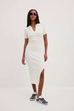 NA-KD Rib Knitted Collar Midi Dress 30 NA-KD Rib Knitted Collar Midi Dress -Party Dresses Sales nakd rib knitted collar midi dress 1100 007092 0001 2585 2