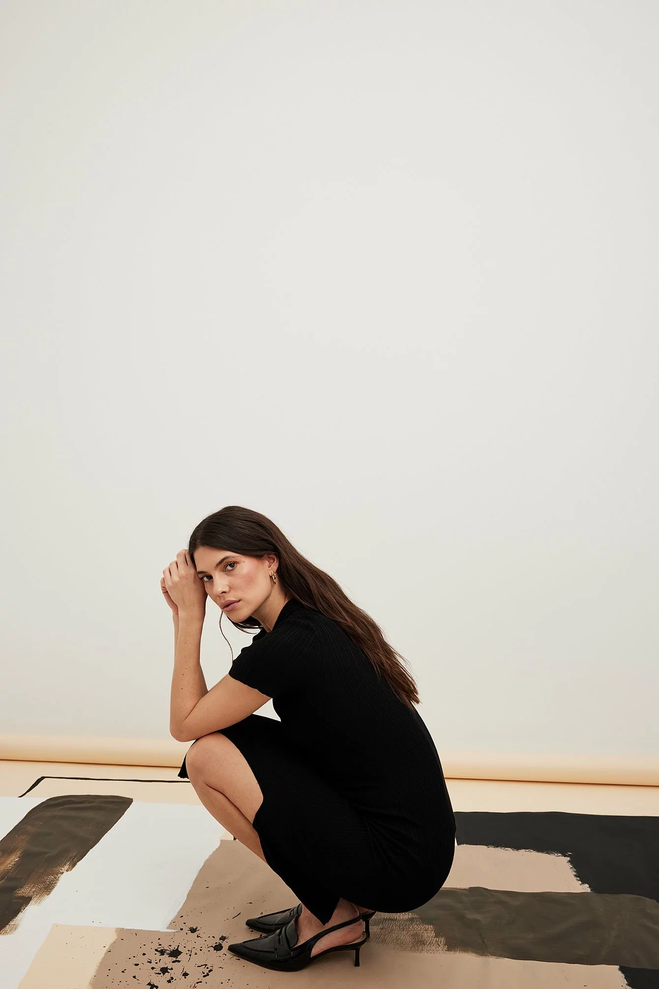 NA-KD Rib Knitted Collar Midi Dress 4 NA-KD Rib Knitted Collar Midi Dress - Image 4