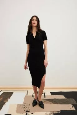 NA-KD Rib Knitted Collar Midi Dress 26 NA-KD Rib Knitted Collar Midi Dress -Party Dresses Sales nakd rib knitted collar midi dress 1100 007092 0002 17501 curated 2
