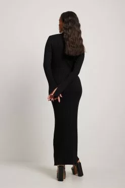 NA-KD Rib Knitted Trumpet Sleeve Dress -Party Dresses Sales nakd rib knitted trumpet sleeve dress 1100 006350 0002 1563 copy 1