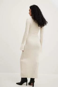 NA-KD Rib Knitted Trumpet Sleeve Dress -Party Dresses Sales nakd rib knitted trumpet sleeve dress 1100 006350 0260 10806 2