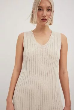 NA-KD Rib Knitted V-Neck Midi Dress -Party Dresses Sales nakd rib knitted v neck midi dress 1100 007063 0140 0067