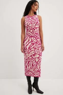 NA-KD Ribbed Fine Knitted Midi Dress -Party Dresses Sales nakd ribbed fine knitted midi dress 1100 007033 2129 15244 1