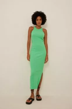 NA-KD Basic Ribbed Maxi Dress -Party Dresses Sales nakd ribbed maxi dress 1044 000262 0010 5627
