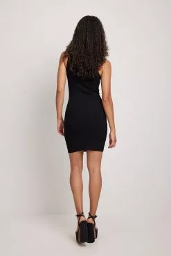 NA-KD Ribbed Turtle Neck Mini Dress -Party Dresses Sales nakd ribbed turtle neck mini dress 1100 006624 0002 10091 01r