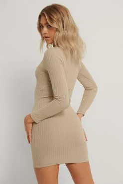NA-KD Basic Rib Mini Dress -Party Dresses Sales nakd rid mid dress 1100 003484 0005 02k