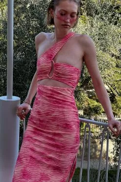 NA-KD ART Ring Detail Midi Dress