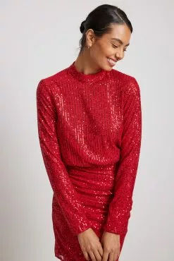 NA-KD Party Rouched Sequin Mini Dress -Party Dresses Sales nakd rouched sequin mini dress 1017 002002 0004 0595