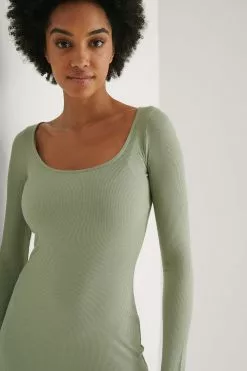 NA-KD Recycled Round Neck Rib Mini Dress -Party Dresses Sales nakd round neck rib mini dress 1100 004844 8909 04g