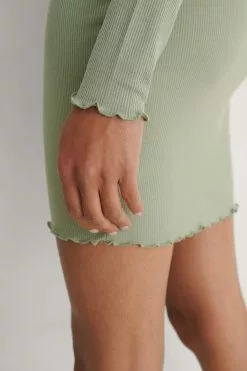 NA-KD Recycled Round Neck Rib Mini Dress -Party Dresses Sales nakd round neck rib mini dress 1100 004844 8909 05g