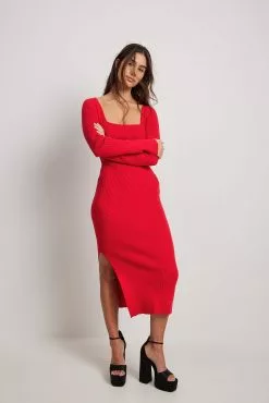 NA-KD Scoop Neck Midi Slit Dress -Party Dresses Sales nakd scoop neck midi slit dress 1100 005871 0004 4115 2