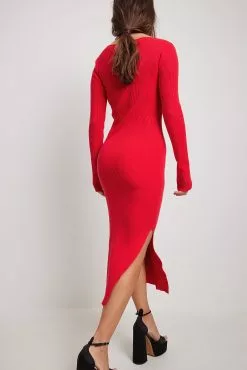 NA-KD Scoop Neck Midi Slit Dress -Party Dresses Sales nakd scoop neck midi slit dress 1100 005871 0004 4198 3