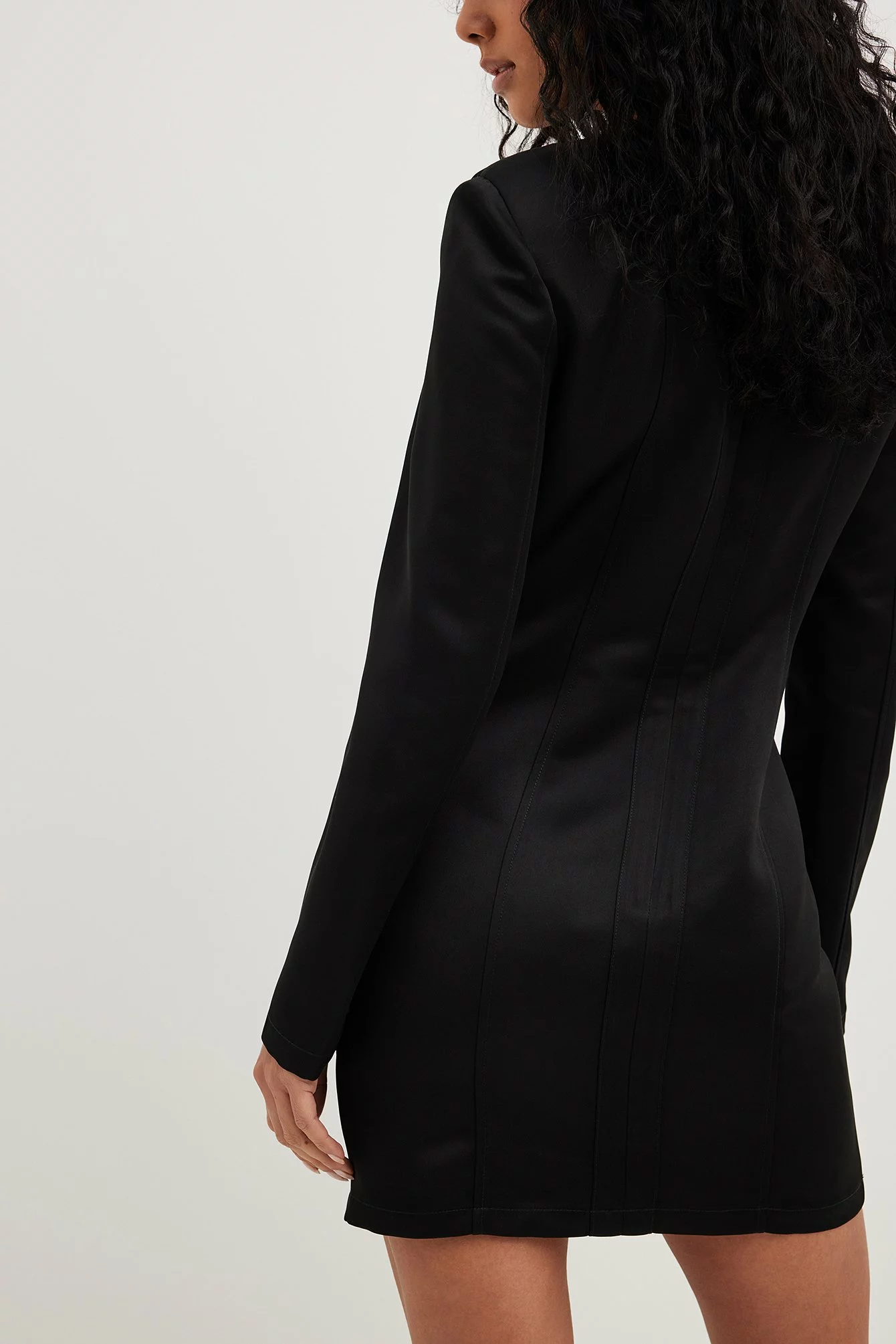 Carla Ginola X NA-KD Seam Detail Satin Mini Dress 2 Carla Ginola X NA-KD Seam Detail Satin Mini Dress - Image 2