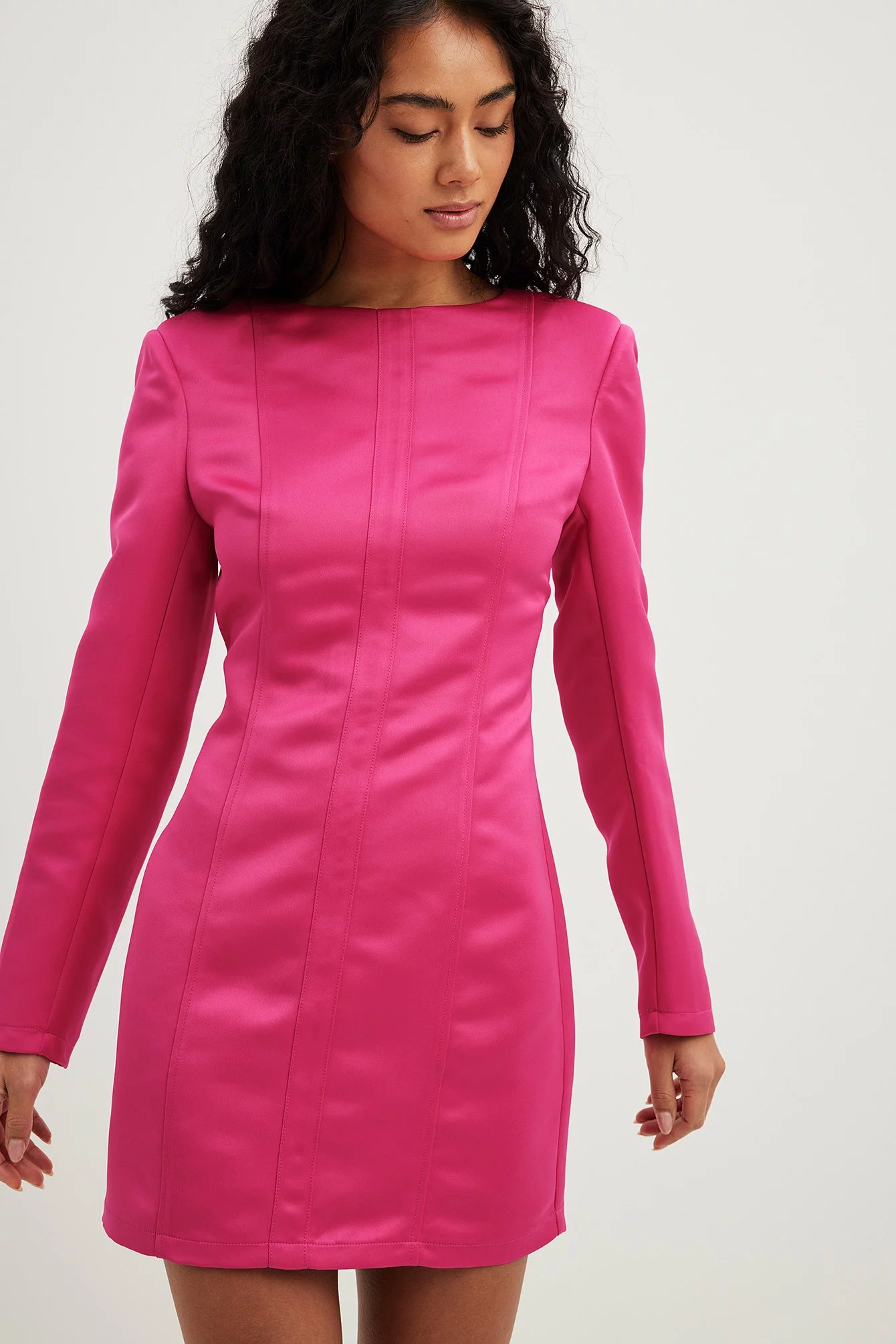 Carla Ginola X NA-KD Seam Detail Satin Mini Dress 8 Carla Ginola X NA-KD Seam Detail Satin Mini Dress - Image 8